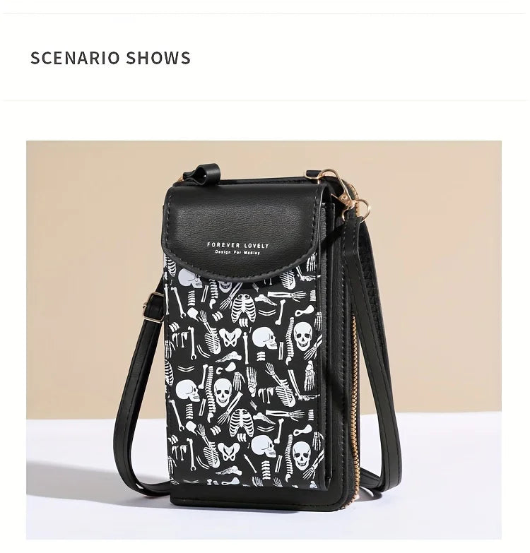 Spooky Ghost Skull Crossbody Bag