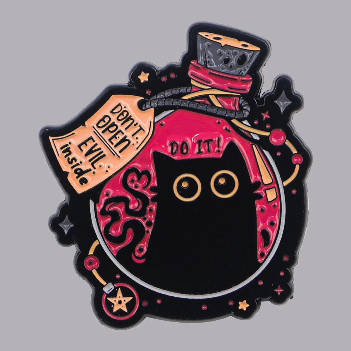 Bottled Menace Cat Pin