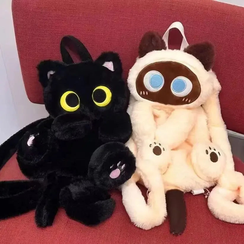 Cute Big Eyes Cat Plush Backpack 40cm